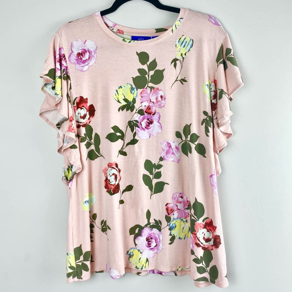 APT 9 Pink Floral Stretch T-Shirt